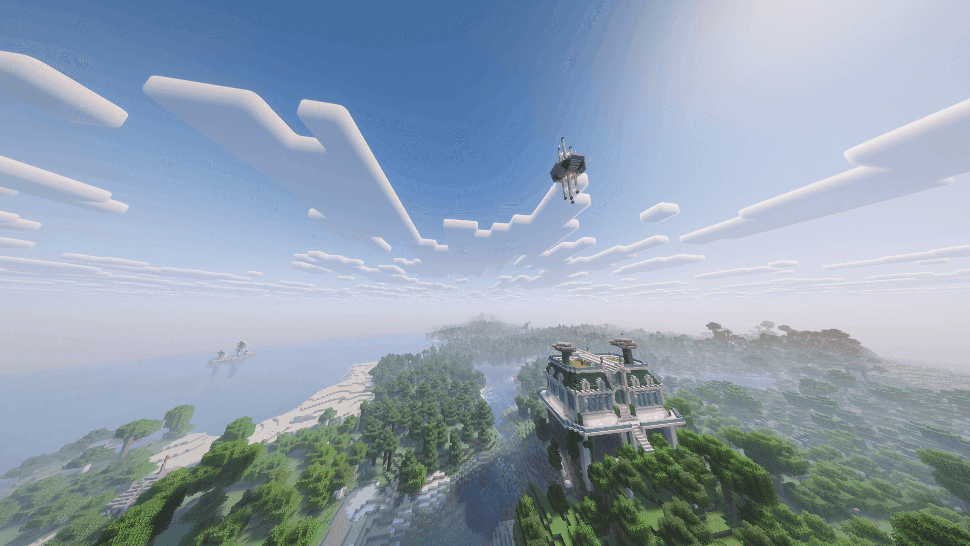 A bright Breached island with structures spread across the world